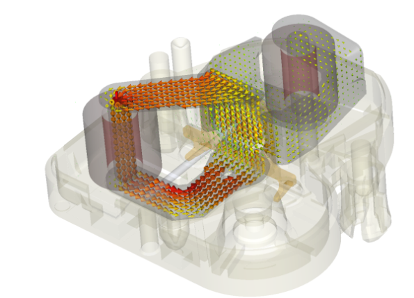車速表的非線性 3D 電磁場(chǎng)仿真